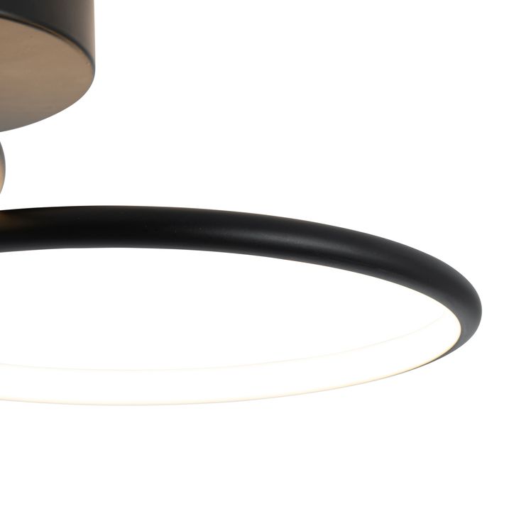 Stropní lampa černá vč. LED 3-stupňové stmívání 2-světlo - Joaniqa