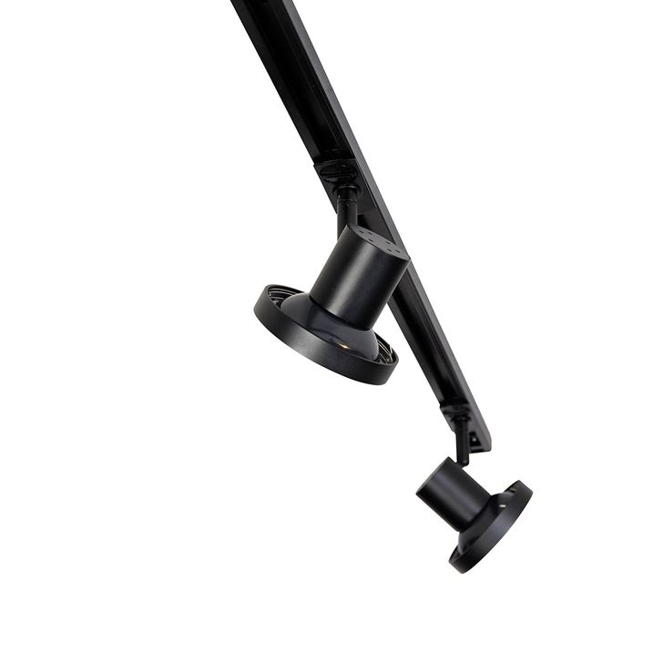 Modern railsysteem met 4 zwarte spots 1-fase 200 cm - Iconic Jeany