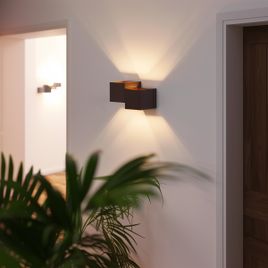 Moderne wandlamp donker brons 2-lichts - Transfer Double