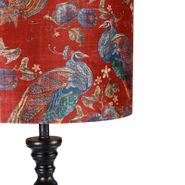 Lampadaire-noir-avec-abat-jour-paon-rouge-40-cm---Classico