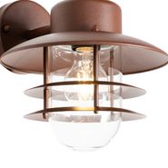 Industriell-vegglampe-rustbrun-IP44---Shell