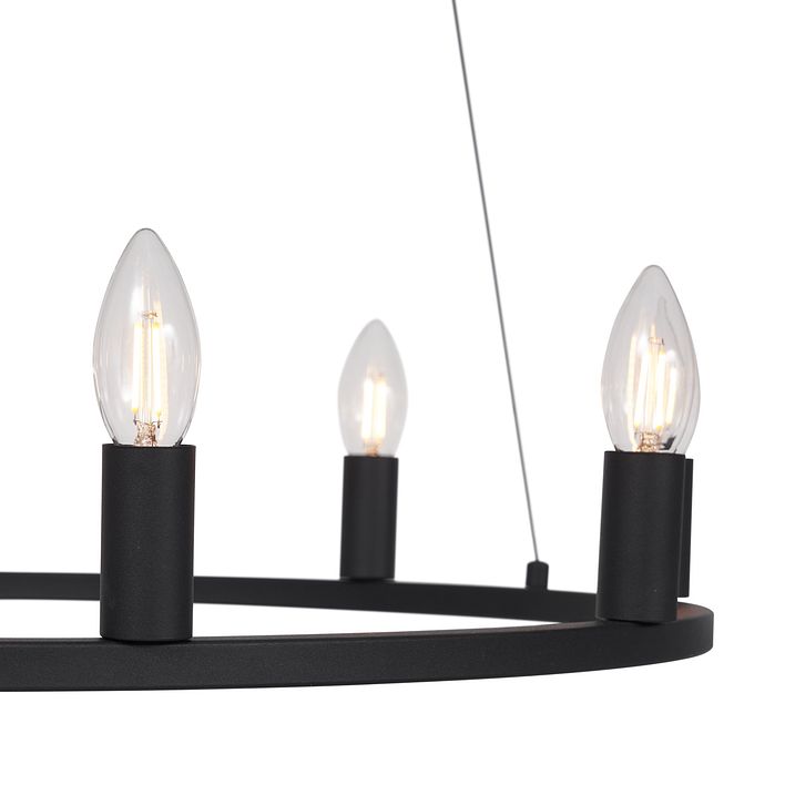 Pametna viseća lampa crna 7-svjetla uklj. WiFi C35 - Knight