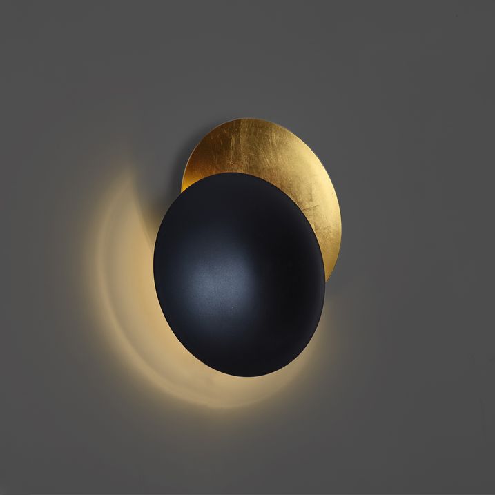 Nowoczesny kinkiet czarny ze złotym 34,5 cm 2-źródła światła - Sunrise