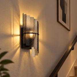 Design wandlamp zwart met smoke glas - Versailles