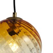 Lampada-a-sospensione-bronzo-con-vetro-fumé-ambrato-e-verde-rettangolare-4-luci---Bao