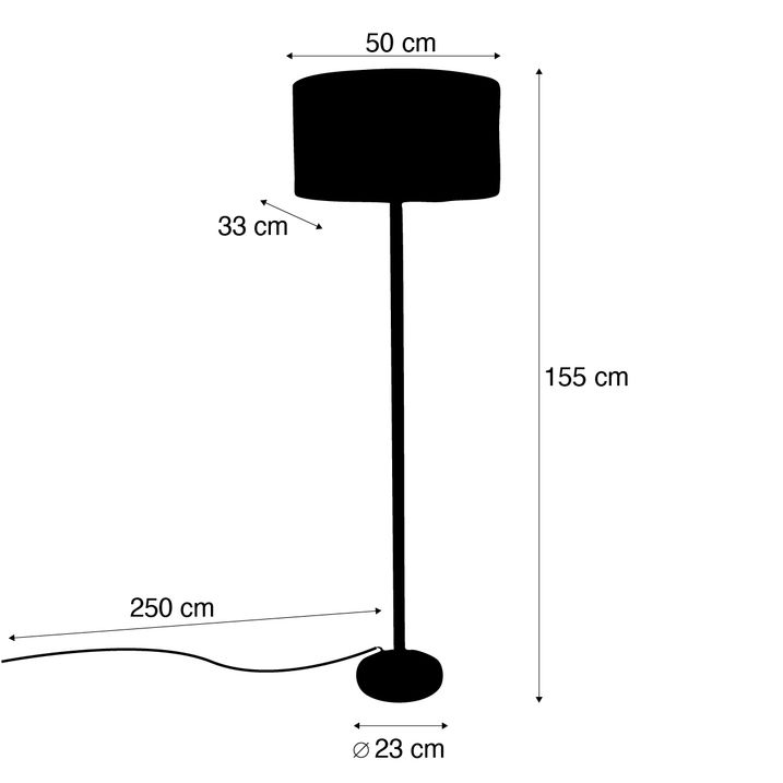 Lesena stoječa svetilka z ovalnim platnenim senčilom bela 50 cm - Mels