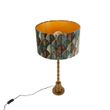 Tafellamp-brons-met-velours-lampenkap-blad-dessin-met-gouden-binnenkant---Pisos
