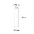 Aussenleuchte-Mast-anthrazit-45-cm-IP44---Rox-mit-Erdspieß-und-Kabelverschraubung