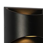 Moderne-utendørs-vegglampe-svart-inkl.-LED-2-lys-IP54---Mal