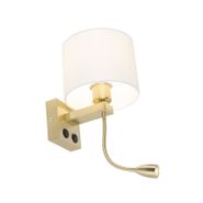 Applique-Art-Déco-oro-con-paralume-bianco---Brescia