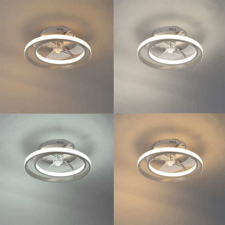 Ventilatore da soffitto in acciaio 46,5 cm con LED e telecomando - Kees