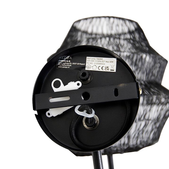 Orientálna nástenná lampa čierna - Vadi