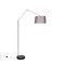 Moderna podna lampa čelična sa sjenilom tamno siva 45 cm - Urednik