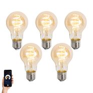 Set-od-5-Pametne-E27-prigušne-LED-sijalice-A60-Jantar-4,9W-320lm-2500K