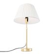 Lámpara-de-mesa-dorada/bronce-con-pantalla-plisada-crema-35-cm---Parte