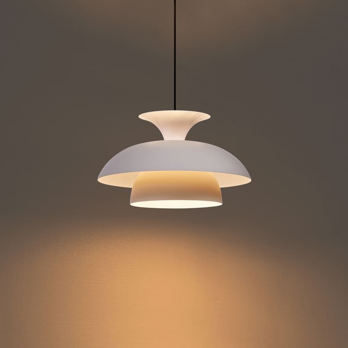 Scandinavian Pendant Lamp Beige with White Interior - Titus