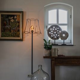 Lampadaire noir avec abat-jour à cadre Granny noir 45 cm - Simplo