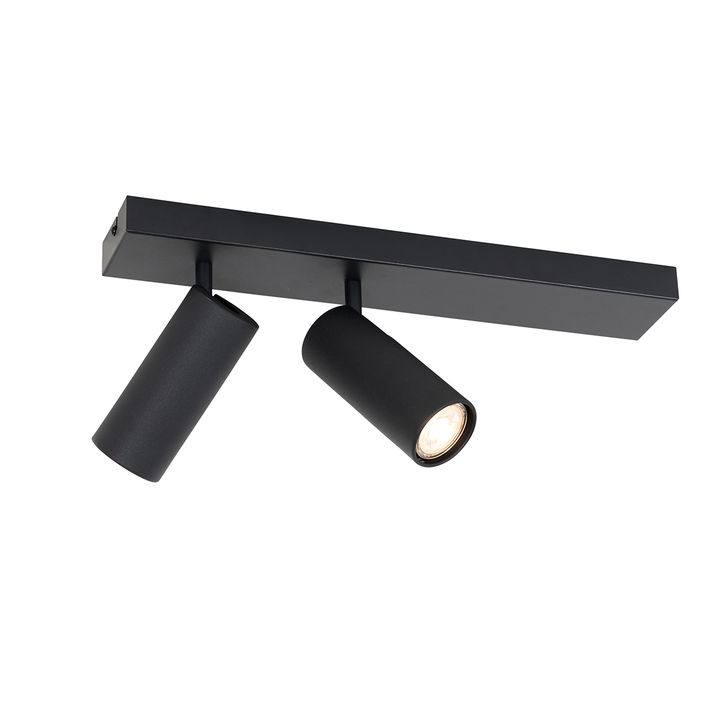 Smart loftspot sort 2-lys justerbar inkl. 2 Wifi GU10 50mm - Renna