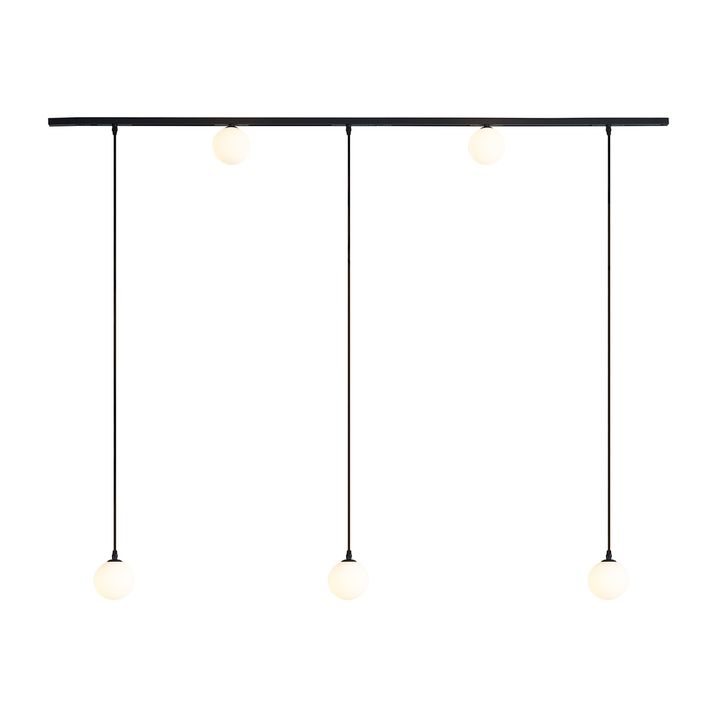 Moderne skinnesystem sort med 2 spotter og 3 pendellamper 1-fase - Slimline Eira