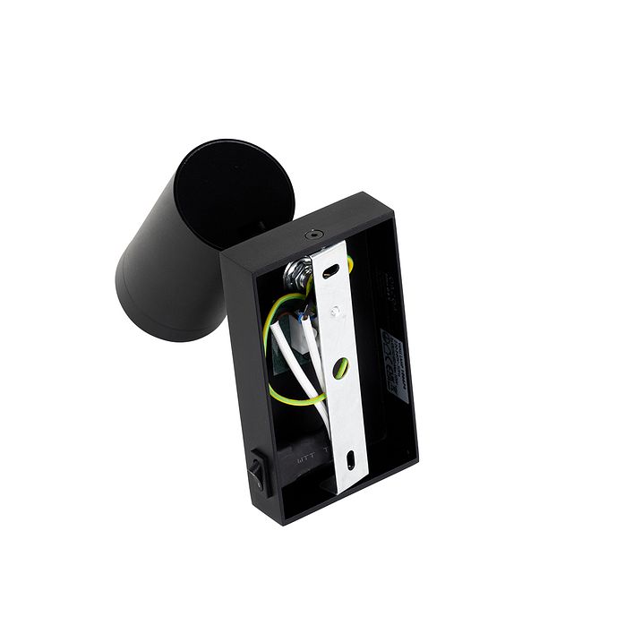 Lampada da parete smart nera regolabile con interruttore e Wifi GU10 50mm - Jeana Luxe