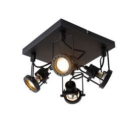 Faretto industriale nero 4 luci - Suplux