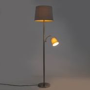 Lampă-de-podea-inteligentă-din-oțel-cu-abajur-gri,-inclusiv-Wi-Fi-A60-și-E14---Retro