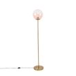 Art-Deco-Stehleuchte-Messing-mit-rosa-Glas---Pallon