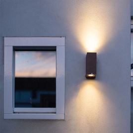 Industrijska zidna lampa rđasto braon 2 svetla IP44 - Baleno