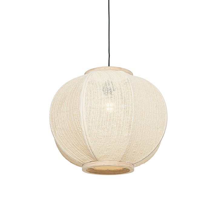 Orientalna viseča svetilka naravna tkanina 48 cm - Rob