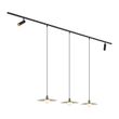 Moderni-sistem-šinske-rasvjete-crni-sa-2-reflektora-i-3-viseće-lampe-zelene-1-fazni---Slimline-Uzzy-Panzi