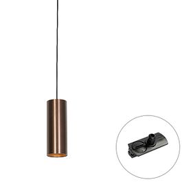 Suspension design bronze foncé avec adaptateur pour rail monophasé inclus - Iconic Tubo