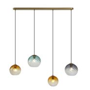 Lampada-a-sospensione-bronzo-con-vetro-fumé-ambrato-e-verde-rettangolare-4-luci---Bao