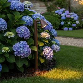 Bollard exterior moderno marrón óxido 60 cm IP44 ajustable - Ciara