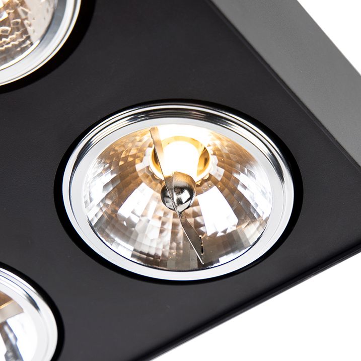 Spot design noir carré 4 lumières - Kaya