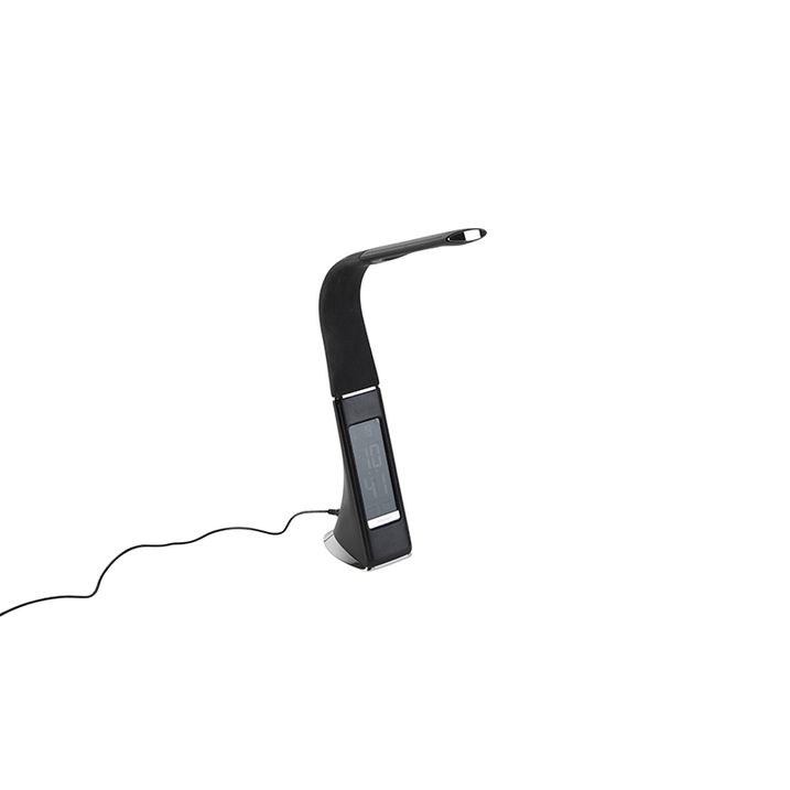 Tafellamp zwart incl. kalender alarm en touchdimmer - Axel