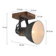 Industriële-plafondspot-hout-met-grijs-draai--en-kantelbaar---Gearwood