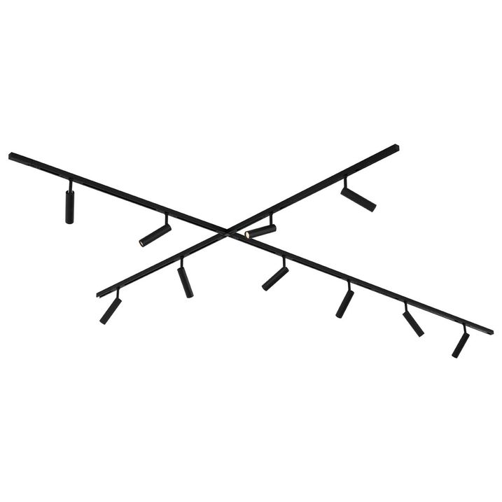 Modern railsysteem met 10 spots zwart 1-fase - Slimline Uzzy