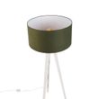 Stojací-lampa-na-trojnožce-bílá-s-látkovým-stínidlem-tmavě-zelená-50cm---Tripod-Classic