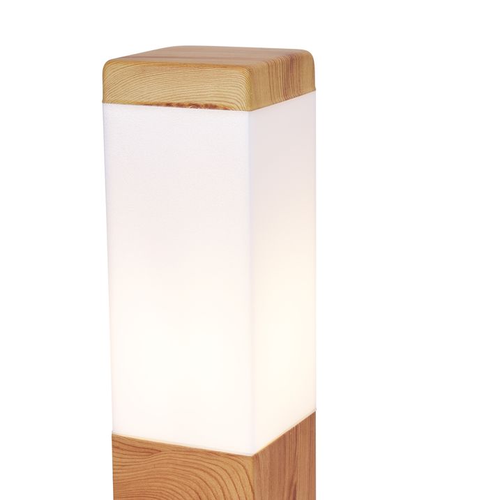 Moderna vanjska podna svjetiljka čelik s drvenim uzorkom 80 cm IP44 - Malois
