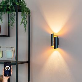 Смарт стенна лампа черна със златен интериор с WiFi G9 - Faldo
