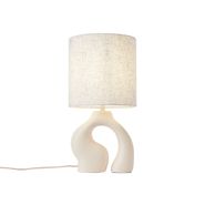 Lámpara-de-mesa-Japandi-beige-con-pantalla-de-lino---Dahlia