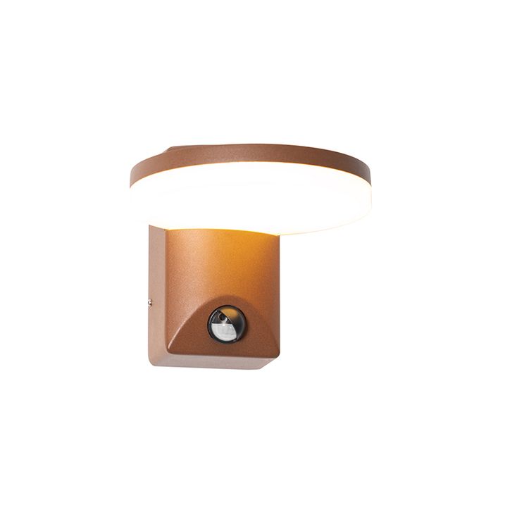 Lampada da parete per esterni marrone ruggine incl. LED IP54 sensore di movimento - Esmee