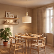Japandi-Pendant-Lamp-Beige-with-Linen-Shade-50cm---Fedde