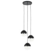 Retro-piekaramā-lampa-melna-ar-caurspīdīgu-stiklu-apaļa-3-gaismas---Eclipse