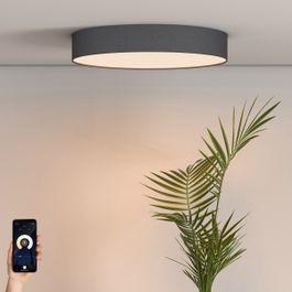 Plafonnier intelligent noir 30cm avec LED RGB et télécommande - Taiko