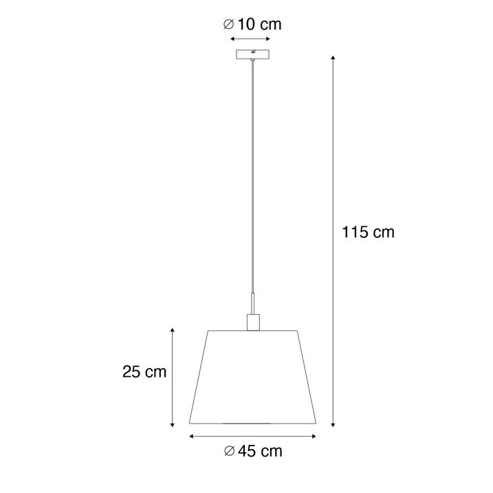 Suspension moderne en bronze avec abat-jour 45 cm blanc - Combi 1