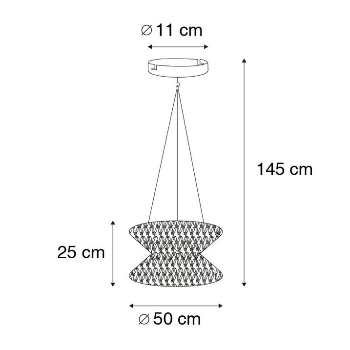 Orientální závěsné svítidlo Makramé 50 cm - Leonard