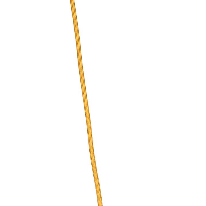 Landelijke hanglamp geel velours met rotan 60cm - Frills Can