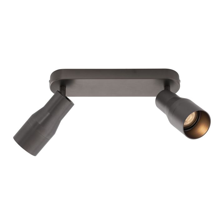 Okrągła lampa sufitowa Stanley, kolor ciemnoszary, oprawa GU10, 50 mm, 2 źródła światła