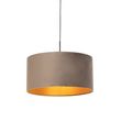 Hanglamp-met-velours-kap-taupe-met-goud-50-cm---Combi